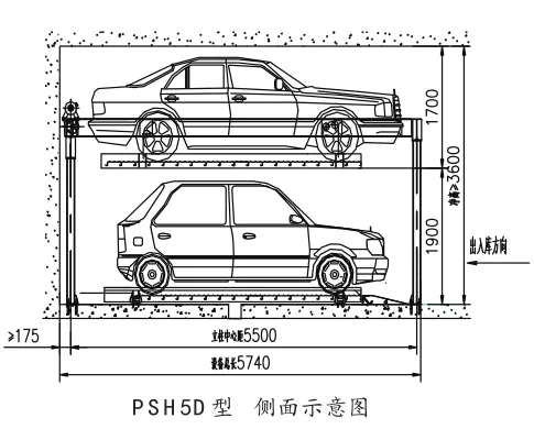 PSH5D型(xing)正(zheng)/側(cè)麵(mian)、頫(fu)視示(shi)意(yi)圖
